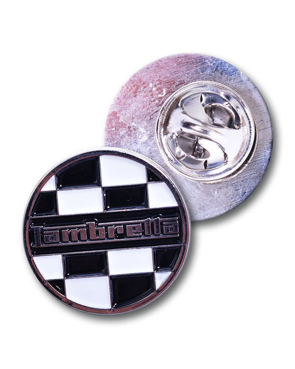 Lambretta Checker Pin Badge Black/White