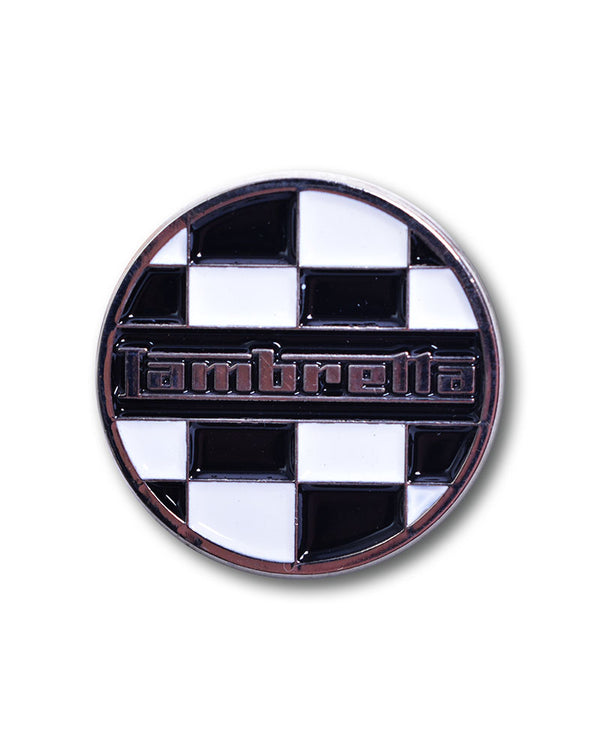 lambretta Checker Pin Badge Black/White