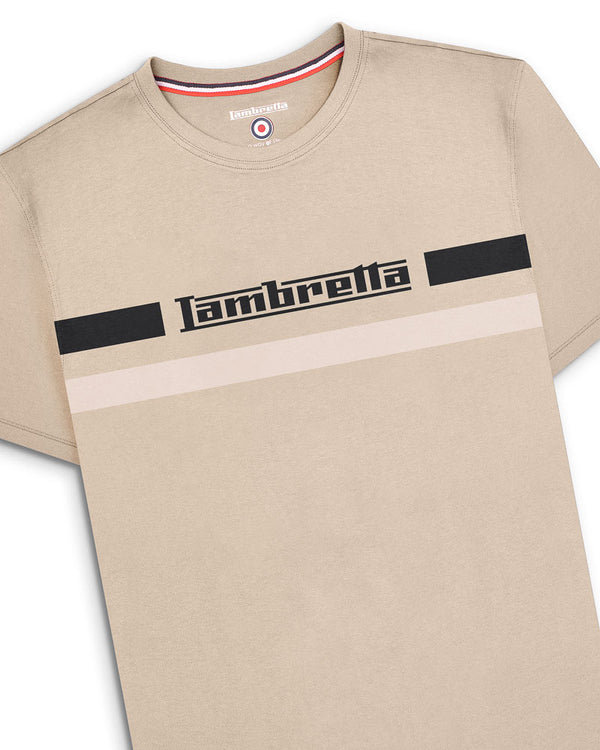Lambretta Chest Stripe Tee Cashew