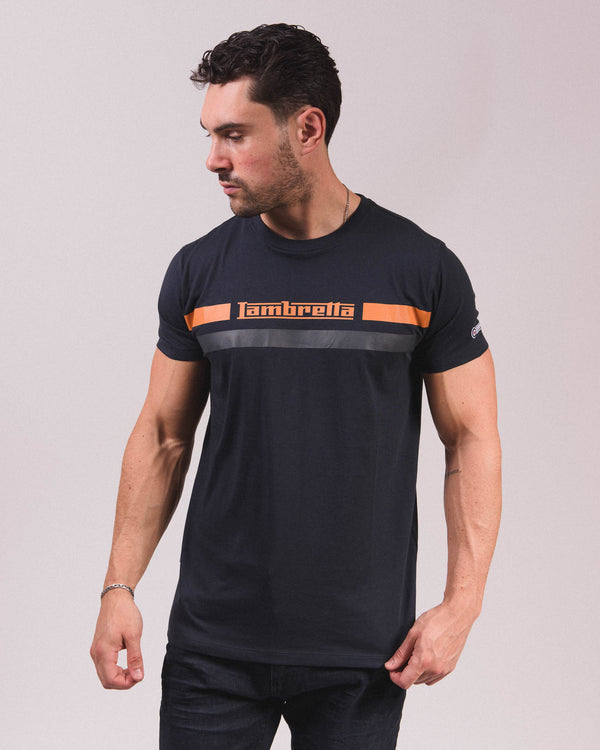 Lambretta Chest Stripe Tee Navy