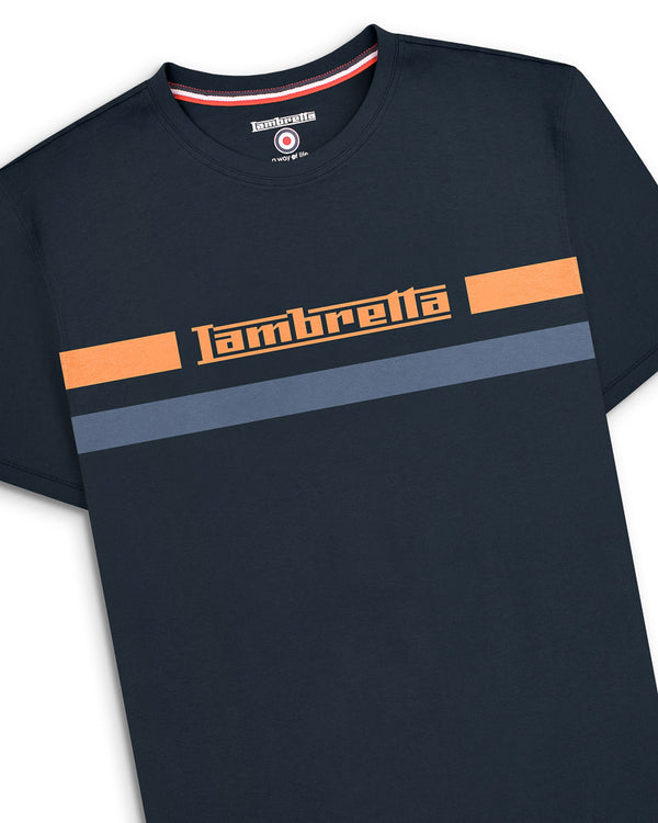 Lambretta Chest Stripe Tee Navy