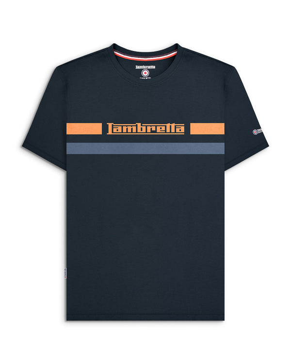 lambretta Chest Stripe Tee Navy