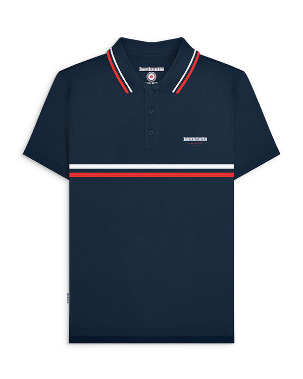 lambretta Classic Stripe Polo Navy