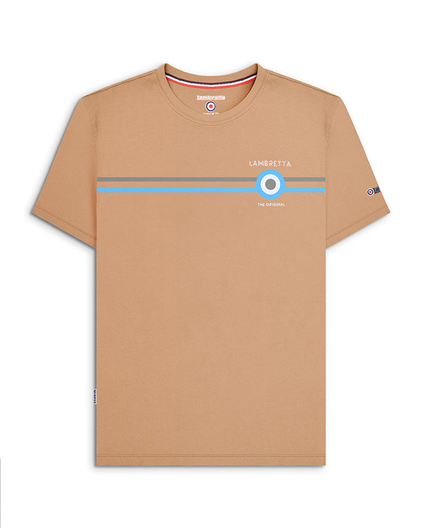 lambretta Classic Stripe Tee Sand