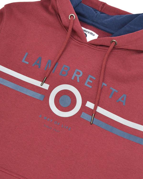 Lambretta Contrast Target Hoodie Burgundy
