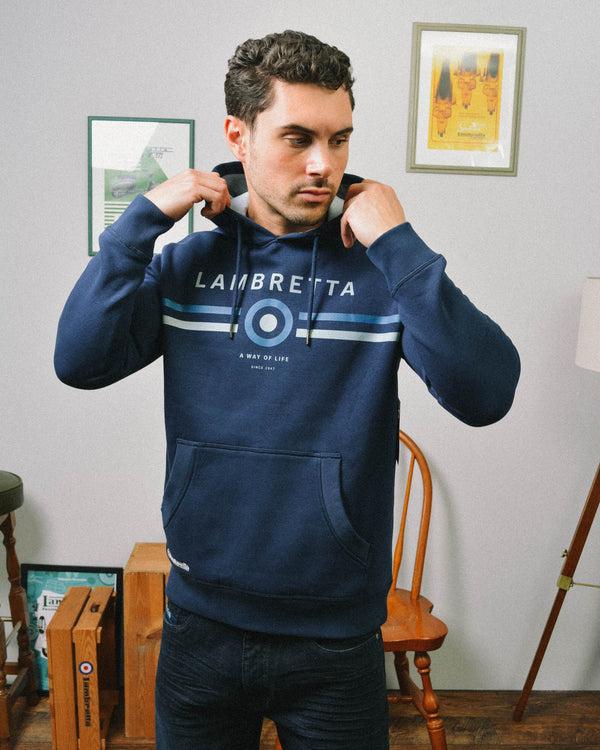 Lambretta Contrast Target Hoodie Navy