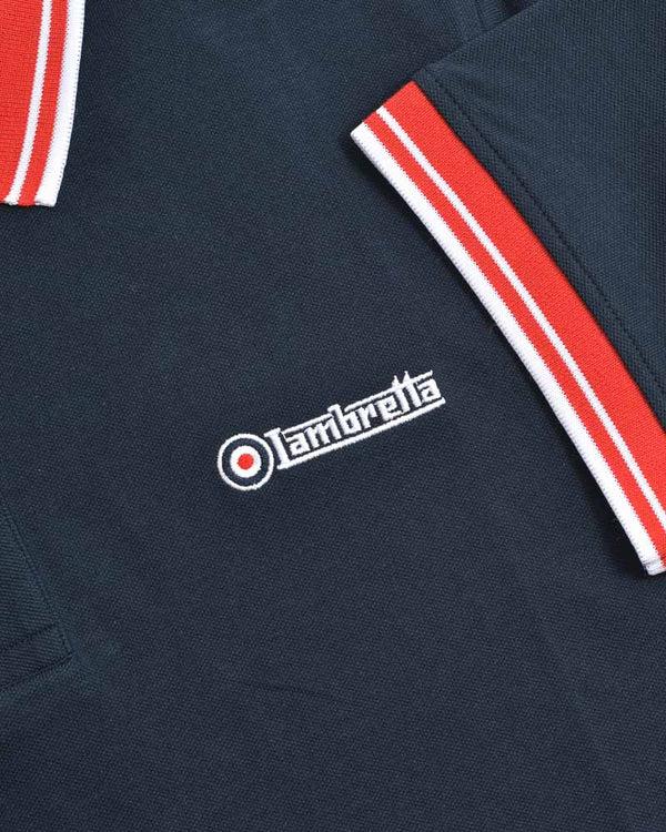 Lambretta Contrast Tipped Polo Navy
