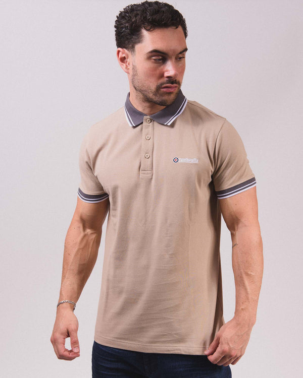Lambretta Contrast Tipped Polo Stone/Iron