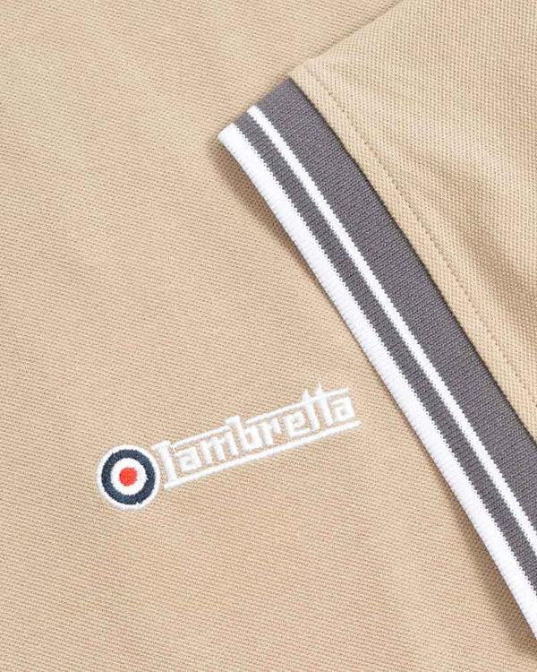 Lambretta Contrast Tipped Polo Stone/Iron