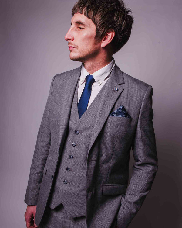 Lambretta Dawson Grey Self Check Waistcoat Grey