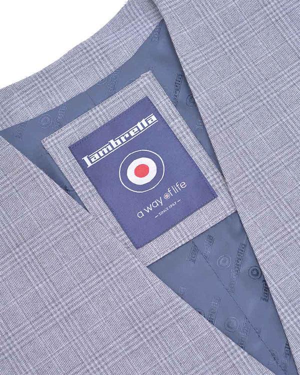 Lambretta Dawson Grey Self Check Waistcoat Grey
