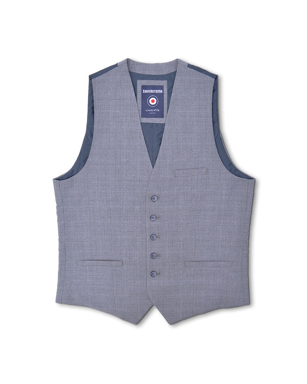 lambretta Dawson Grey Self Check Waistcoat Grey