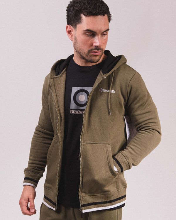 Lambretta F/Z Hoodie Khaki/Black