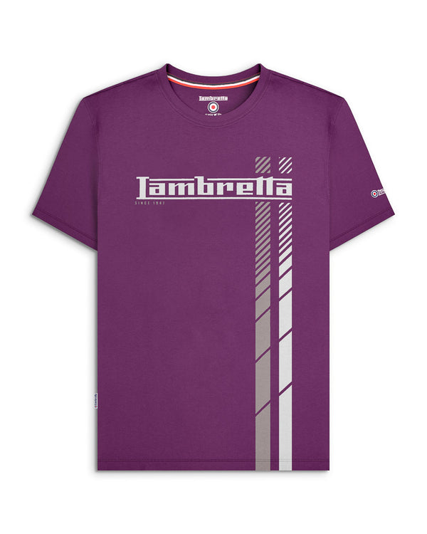 lambretta Fade Racing Stripe Tee Winter Bloom