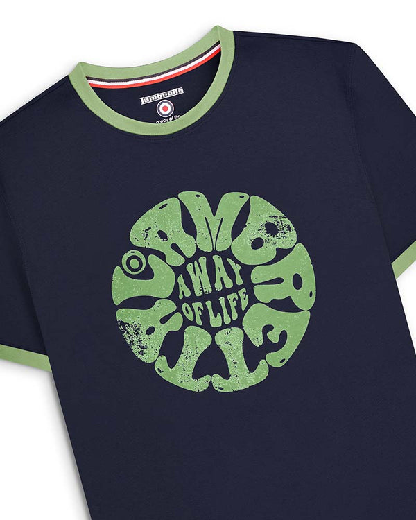 Lambretta Festival Ringer Tee Navy