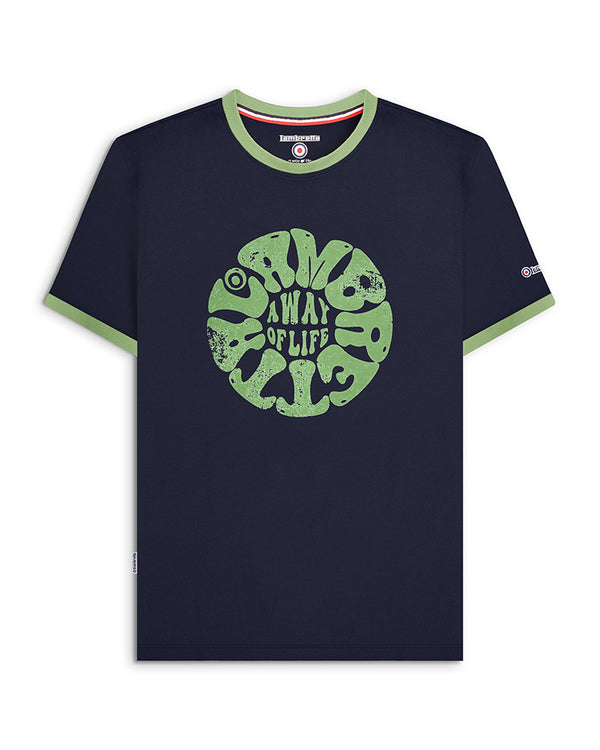 lambretta Festival Ringer Tee Navy