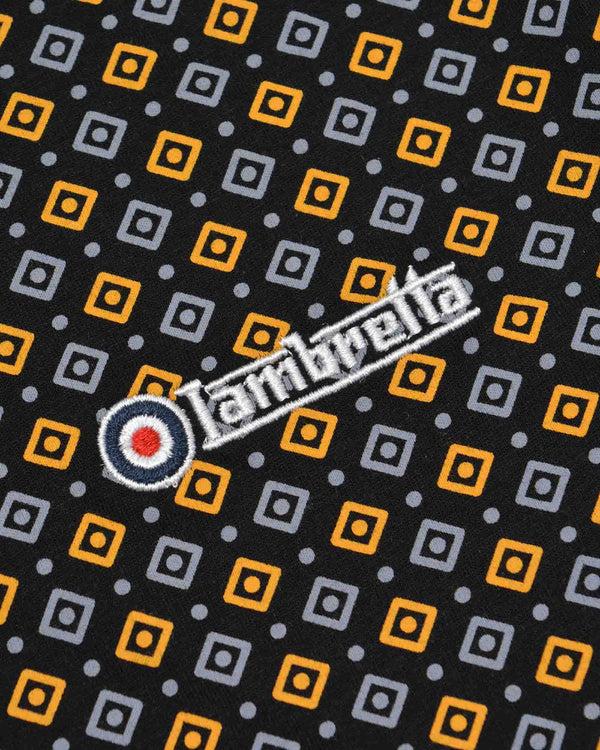 Lambretta Geo AOP Polo Black/Gold
