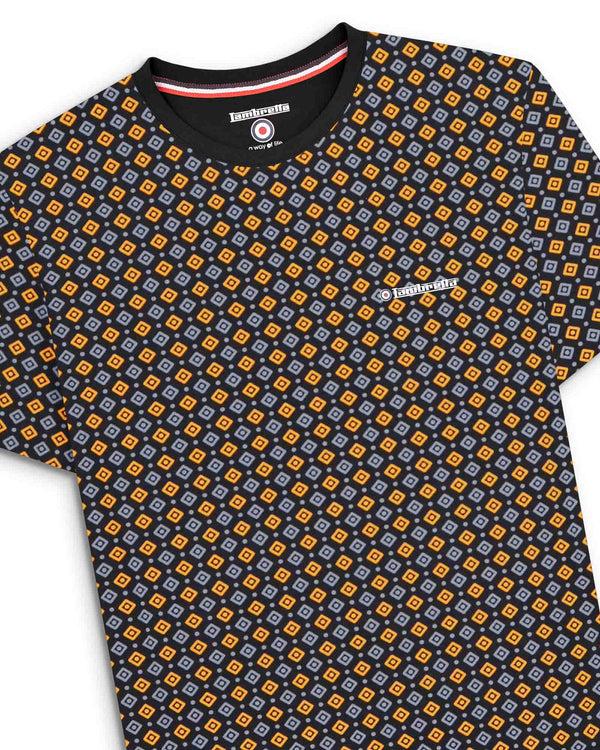 Lambretta Geo AOP Tee Black/Gold