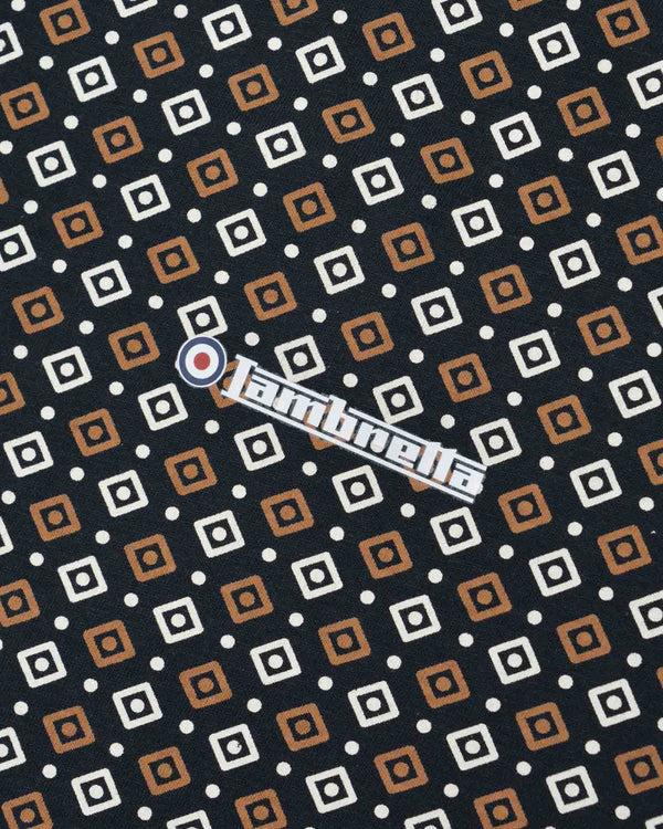 Lambretta Geo AOP Tee Navy/Tobacco