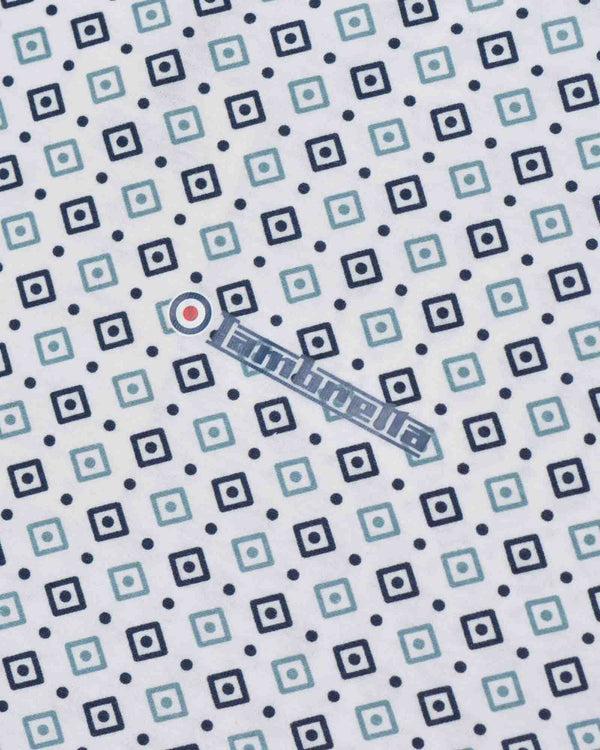 Lambretta Geo AOP Tee White/Smoke Blue