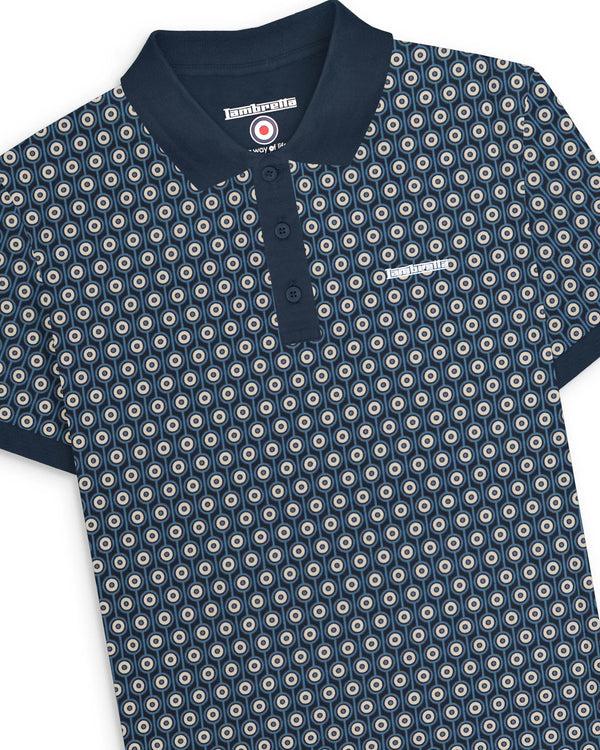 Lambretta Geo Roundel Polo Navy/Silver