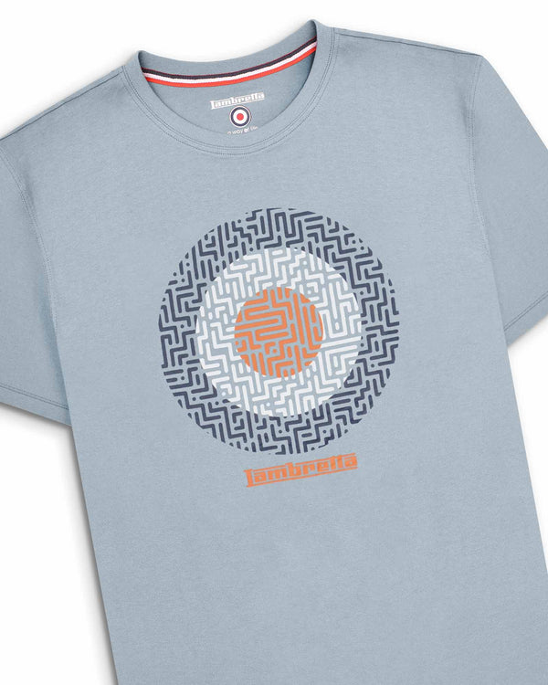 Lambretta Geo Target Tee Dusky Blue