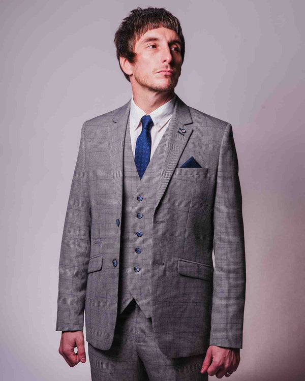 Lambretta George POW Check Trouser Grey