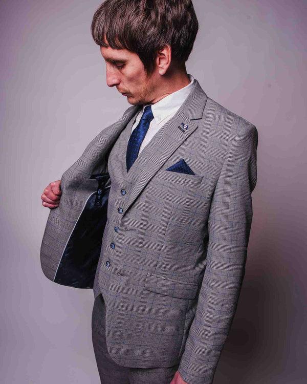 Lambretta George POW Check Waistcoat Grey