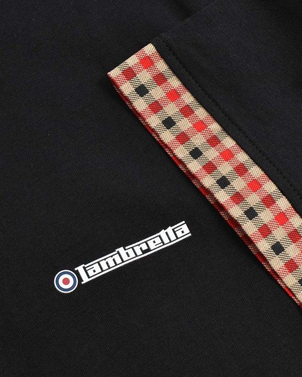 Lambretta Gingham Collar Polo Black