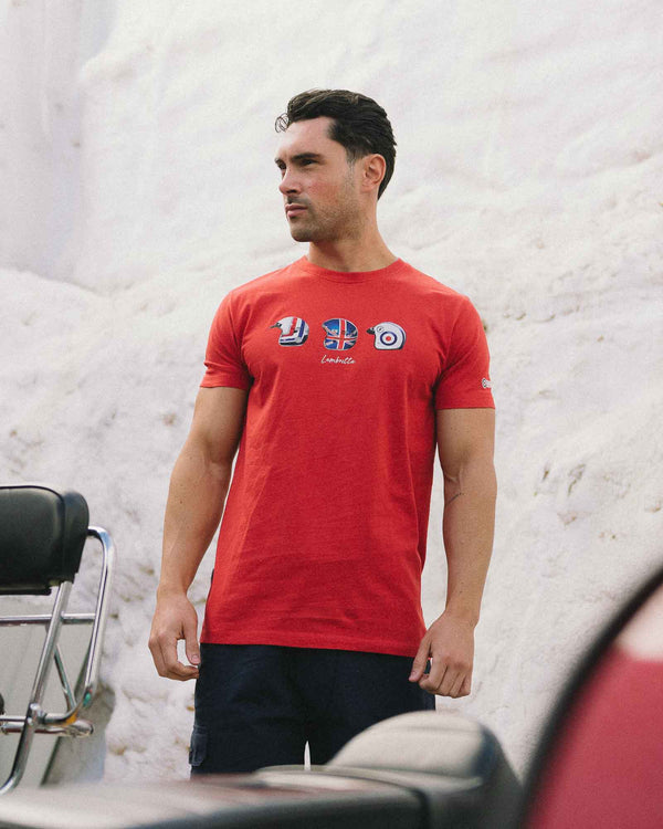 Lambretta Helmet Tee Red