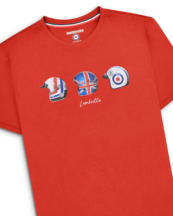 Lambretta Helmet Tee Red