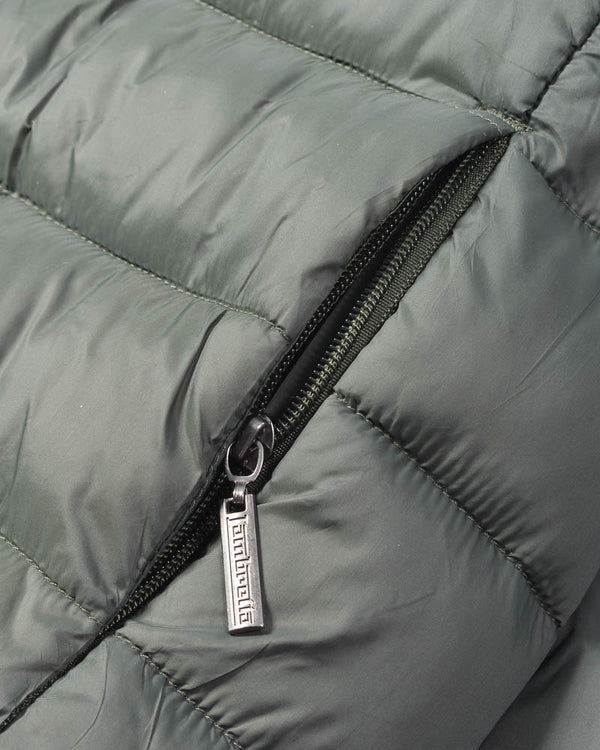 Lambretta Hooded Puffer Jacket Khaki