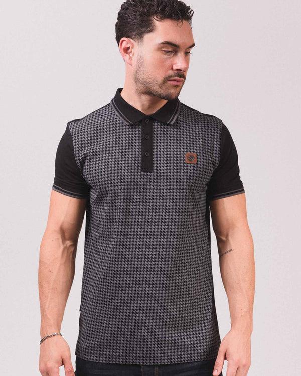 Lambretta Houndstooth Polo Black/Iron