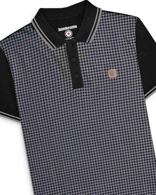 Lambretta Houndstooth Polo Black/Iron