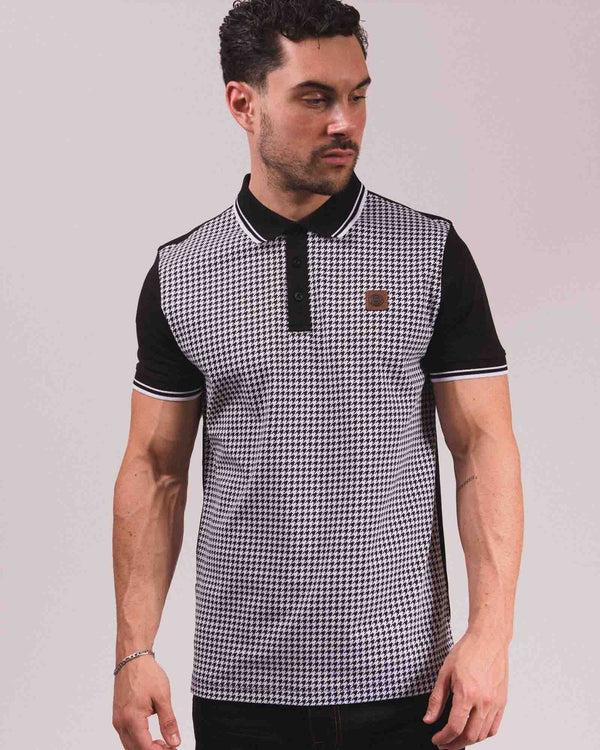 Lambretta Houndstooth Polo Black/White