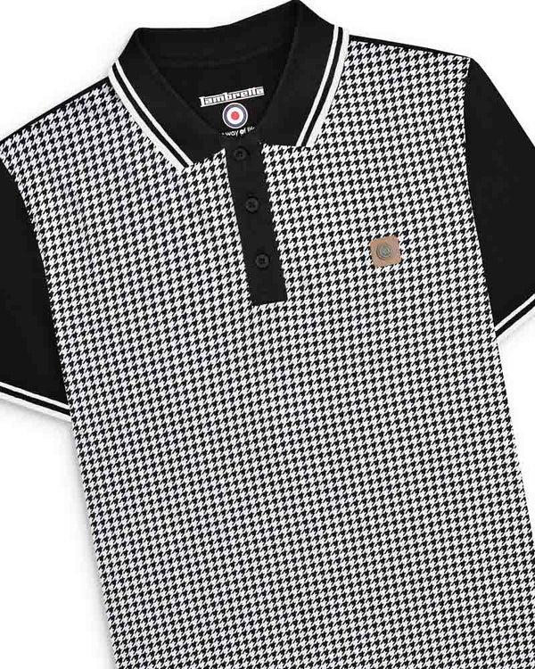 Lambretta Houndstooth Polo Black/White