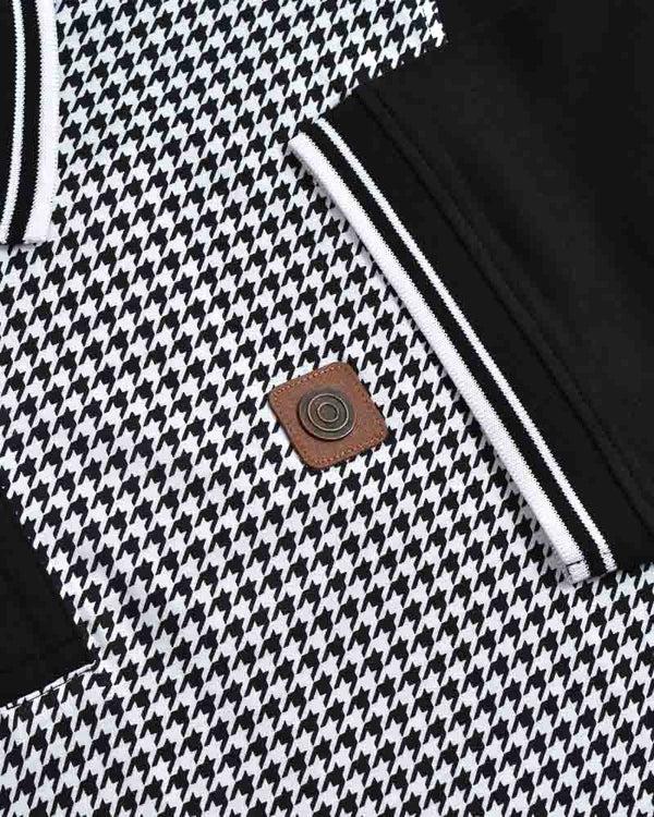 Lambretta Houndstooth Polo Black/White