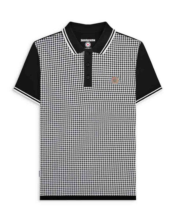 lambretta Houndstooth Polo Black/White
