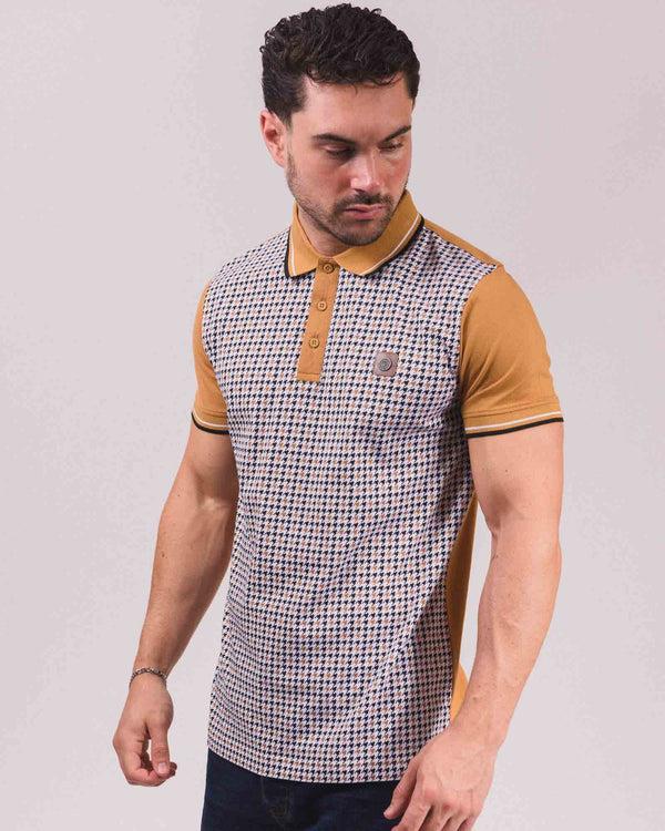 Lambretta Houndstooth Polo Mustard