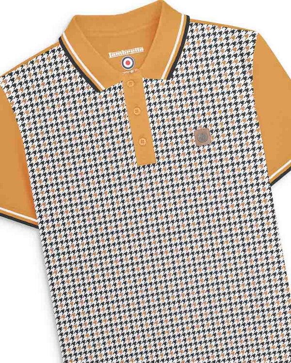 Lambretta Houndstooth Polo Mustard