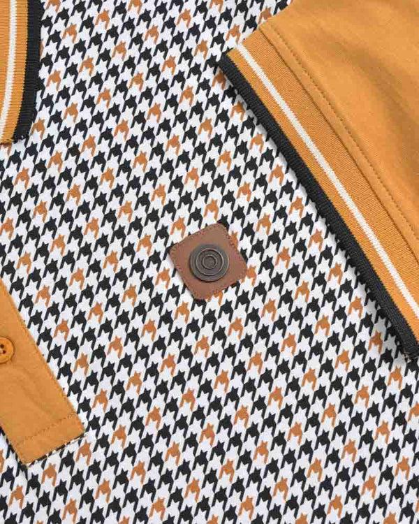 Lambretta Houndstooth Polo Mustard