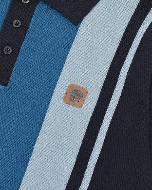 Lambretta L/S Vintage Panel Polo Navy