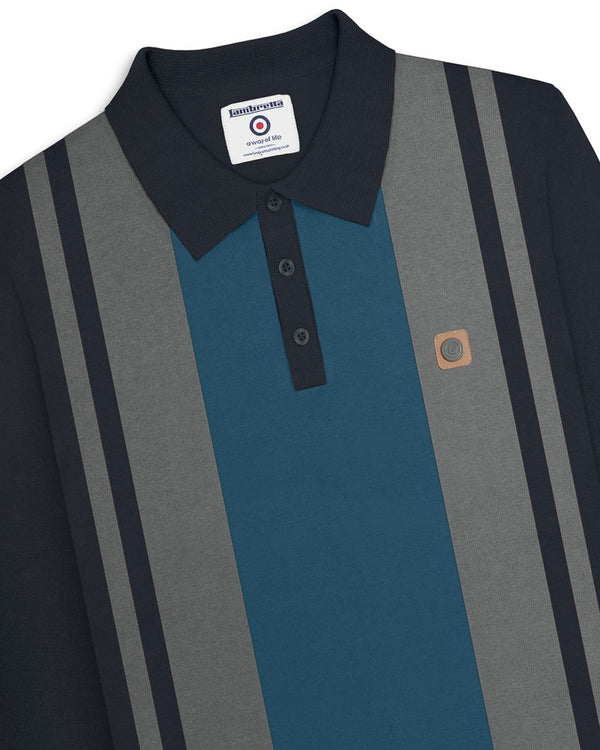 Lambretta L/S Vintage Panel Polo Navy/Iron