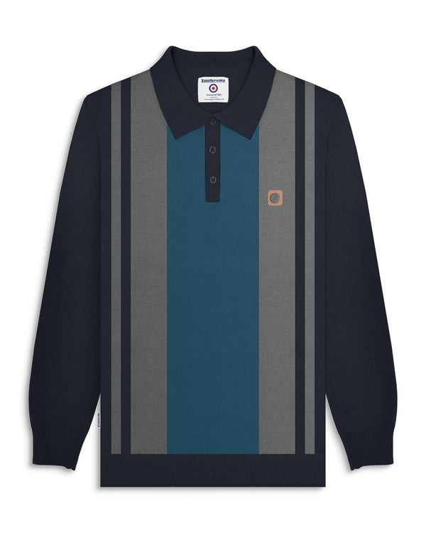 lambretta L/S Vintage Panel Polo Navy/Iron