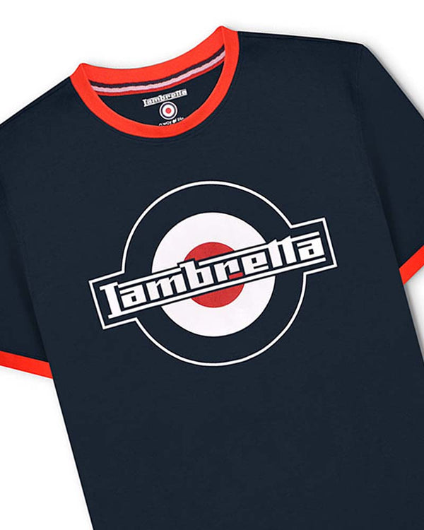 Lambretta Logo Ringer Tee Navy