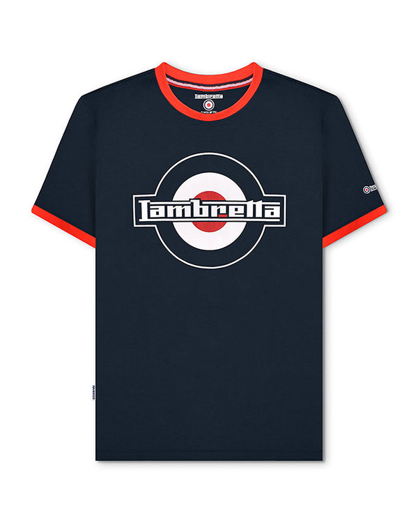 lambretta Logo Ringer Tee Navy