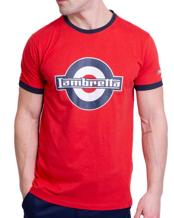 Lambretta Logo Ringer Tee Red