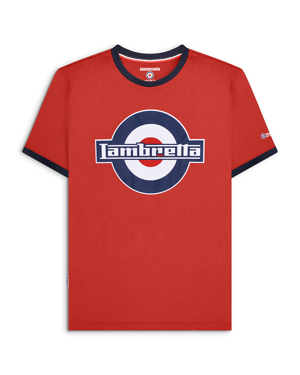 lambretta Logo Ringer Tee Red