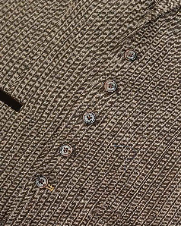 Lambretta Morgan Herringbone Waistcoat Brown