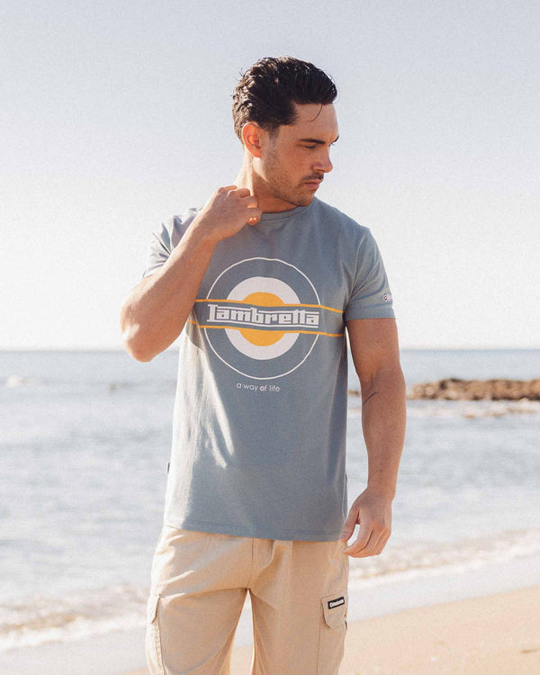 Lambretta Neo Target Tee Smoke Blue